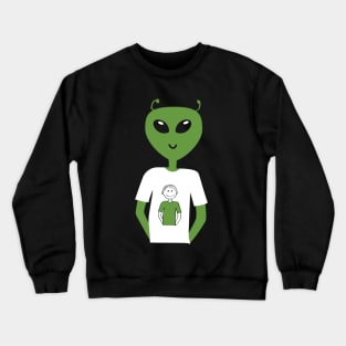 Alien Human T-shirt-T-shirt, Short hair (Dark backgrounds) Crewneck Sweatshirt